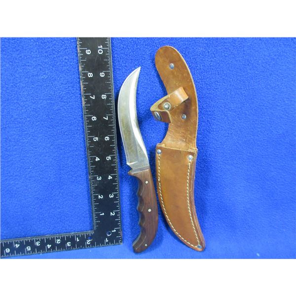 Lamplough Cutlery Fixed Blade Knife with Leather Sheath