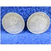 Image 4 : 2 Canadian 25 Cent Coins - .925 Silver - 1913, 1919
