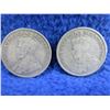 Image 4 : 2 Canadian 25 Cent Coins - .925 Silver - 1912, 1919