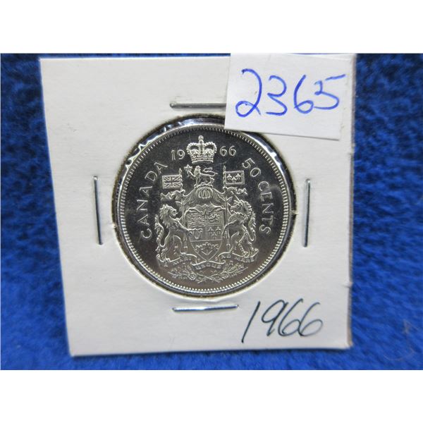 1966 Canadian 50 Cent Coin - .800 Silver