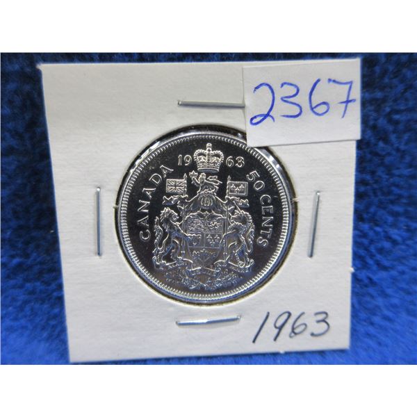 1963 Canadian 50 Cent Coin - .800 Silver