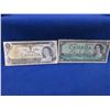 Image 1 : 2 Canadian 1 Dollar Bills - 1954, 1973