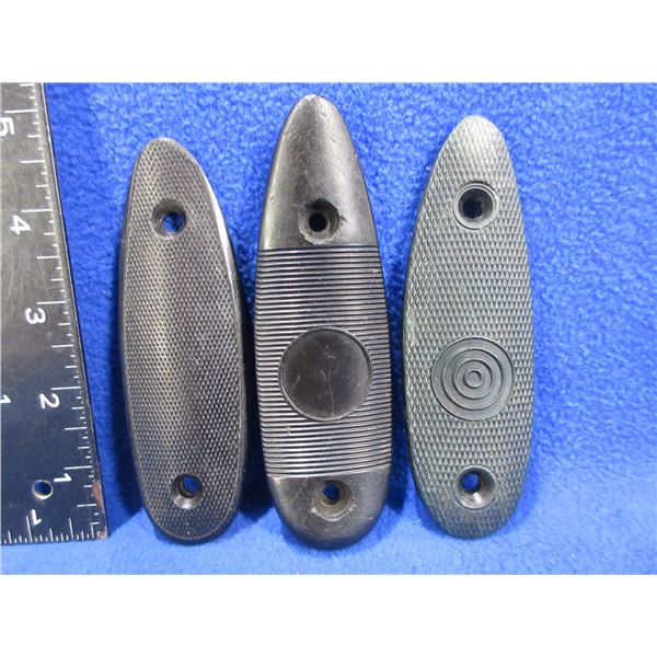3 Unknown Butt Plates - 3 1/4", 3 1/8" and 3 1/8" C/C