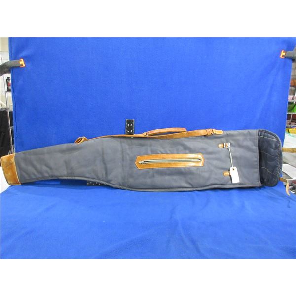 Vintage Soft Gun Case - 45" - Appears to be Denim w/ Leather