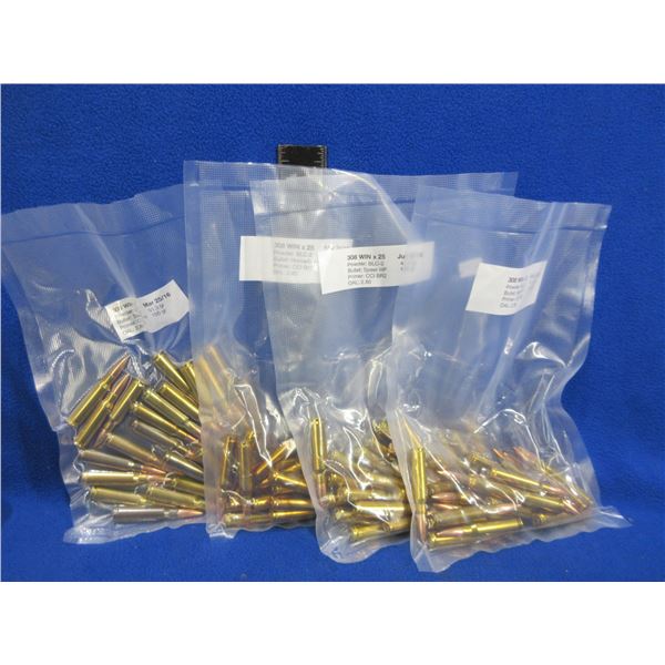 308 Win. Reloads (Pick Up or Ship by UPS Only) - 4 Bags of 25