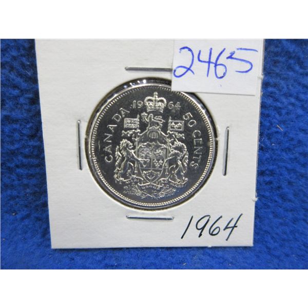 1964 Canadian 50 Cent Coin - .800 Silver