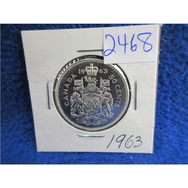 1963 Canadian 50 Cent Coin - .800 Silver