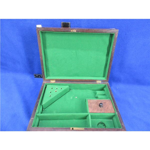Vintage Wood Handgun Box with Key - Lock Mechanism Not Working