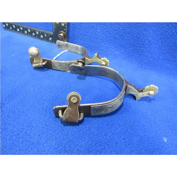 Vintage Silver Plated Engraved Spurs