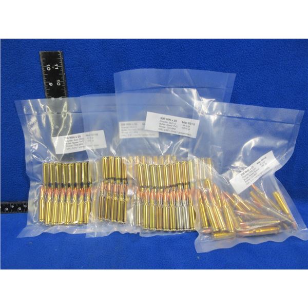 308 Win. Reloads - 4 Bags of 25 (Pick Up or Ship by UPS Only)
