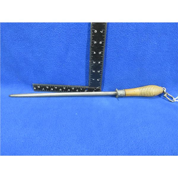 Vintage Sharpening Steel - Lees 2 with Wood Handle - 17"