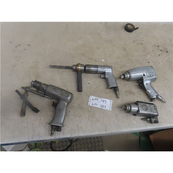 4x Air Tools 1/2" + 3/8" Impact Drill + Chisel 