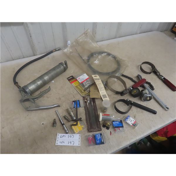 Grease Gun, Choke Cable, Oil Filter Wrench