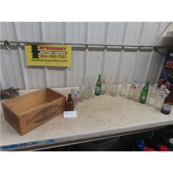 Old Pop Bottles + Fruit Crate 