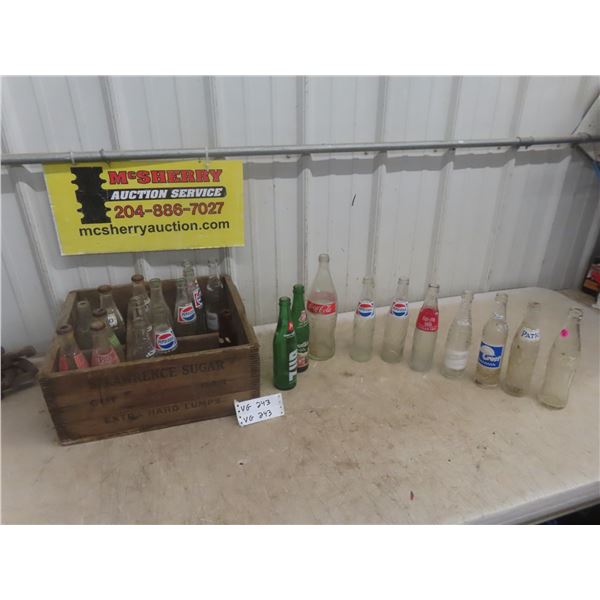 27 x Pop Bottles + St. Lawrence Sugar Crate 