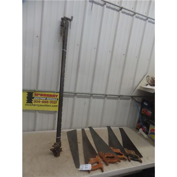 2 Wood Clamps 48" + 5 Carpentry Saws 