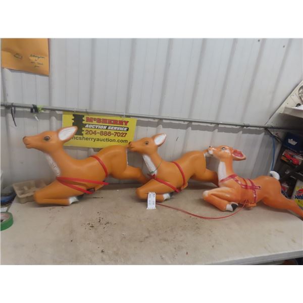 3 Reindeer Blow Molds 