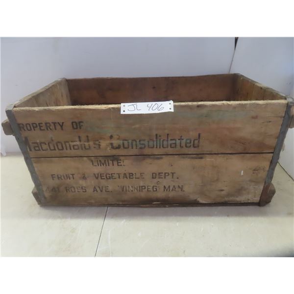 Macdonald's Consolidated- Ross Ave Wooden Crate