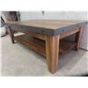 Image 2 : Very Heavy Solid Wooden Bench with Shelf 48 1/2x28x17
