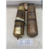 2 Vintage Brass Fire Extinguishers
