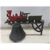 Image 3 : Cast Wall Mounted Dinner Bell with Painted Train