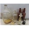 Image 4 : Vintage Bottles, Scale Weight 3 Knuckle Busters, Ornate Wall Sconce and More