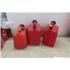 Image 3 : 3 1 Gallon Gas Containers and a 14 Gallon Container with Wheels