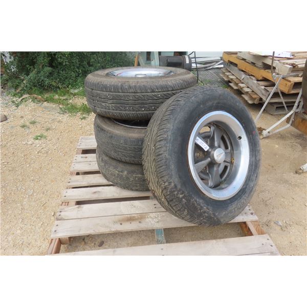 4 Tires Pontiac Rally Rims, Beauty Rings and Center Caps 195/7OR 14