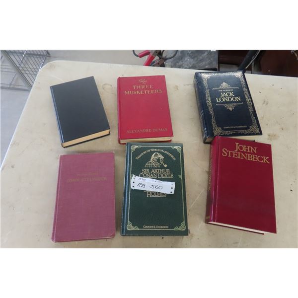 6 Hard Cover Books John Steinbeck, Alexandre Dumas