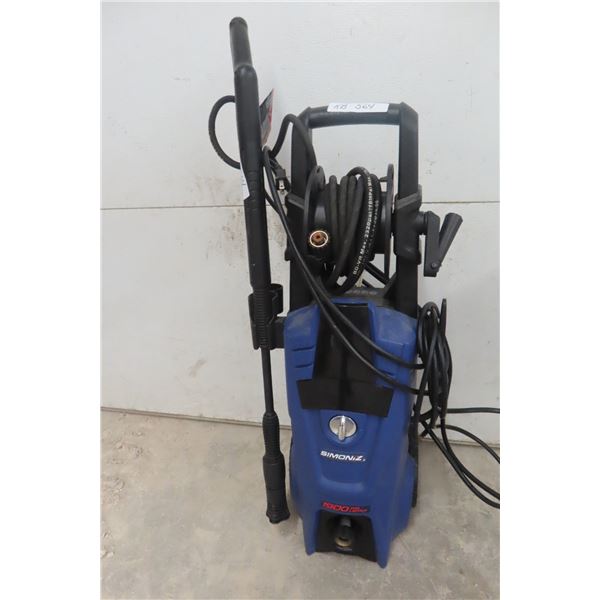 Simoniz Electric Pressure Washer 1900 PSI with Hose and Wand