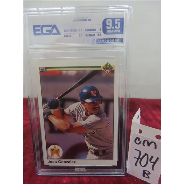 Graded Juan Gonzalez Rookie Baseball Card