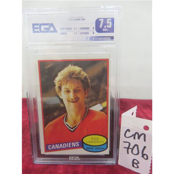 Graded Rod Langway Rookie Montreal Canadians Card