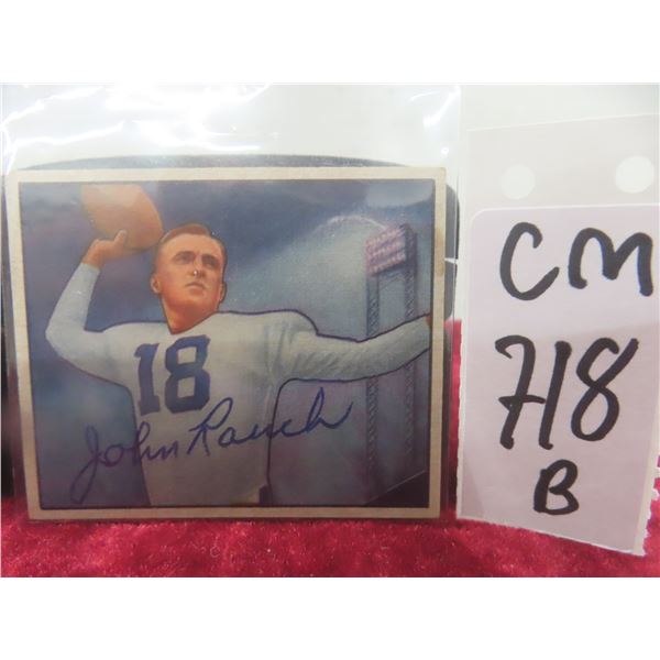 1950 Bowman Signed John Rauch Football Card