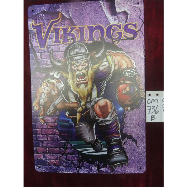 New in Plastic Minnesota Vikings Metal Sign