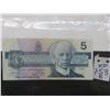 Image 1 : 1 1986 Canada $5 Bill AU Condition 