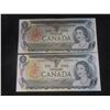 Image 2 : 5 1973 Canada $1 Bills Very Nice Condition 