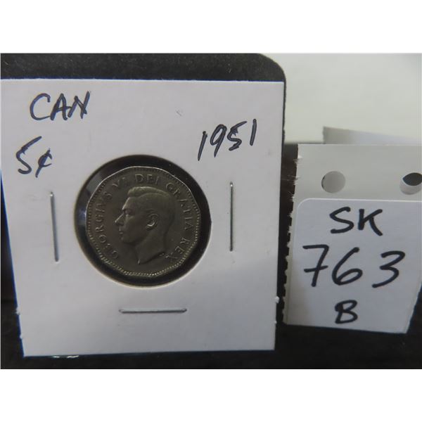 1 1951 5 Cent Coin