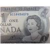 Image 2 : 2 1973 Uncirculated Canada $1 Bills with Consecutive Serial Numbers