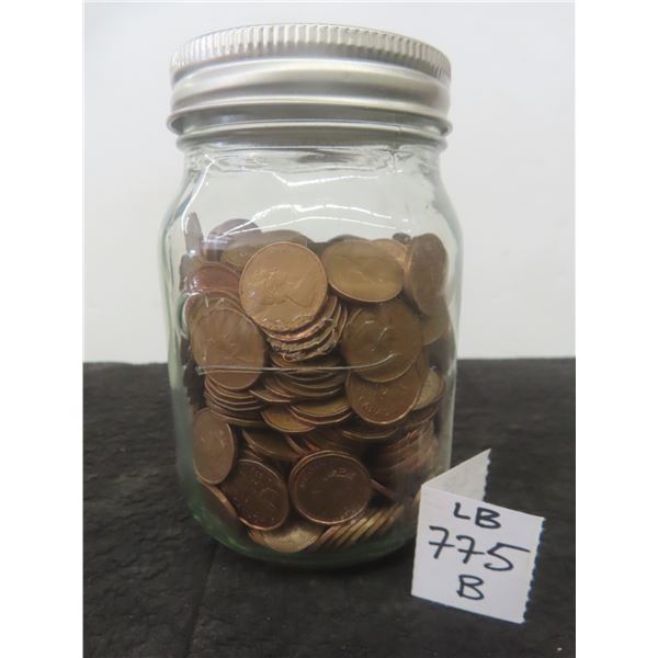 Jar of Canadian Pennies