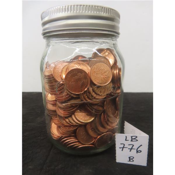 Jar of Canadian Pennies