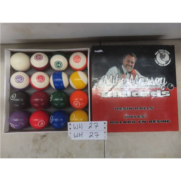 Mike Massey Set of 16 Resin Billiard Balls