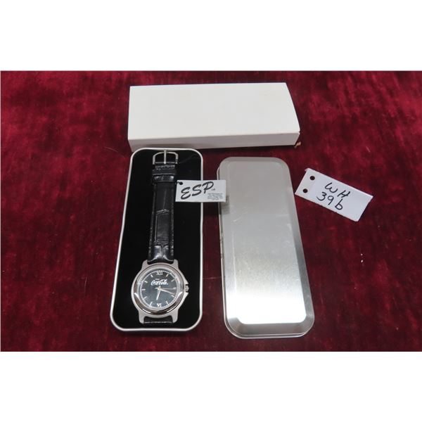New in Case ESP Coca-Cola Collector Men's Wrist Watch