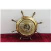 Image 4 : Vintage Brass ''Ship's Wheel'' Barometer 8'' Across