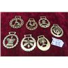 Image 1 : 7 Decorative Brass Horse Harness Medallions 3x3 1/4