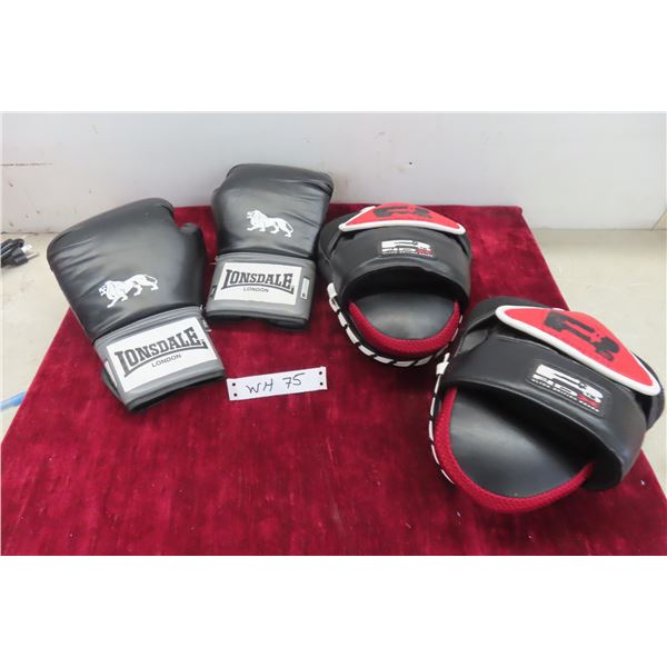 Set of Lonsdale Boxing Mitts and A Set of RDX Punch Mitts