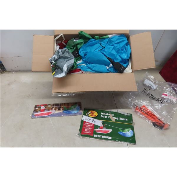 14 FT Long Inflatable Boat Fishing Santa Claus Display