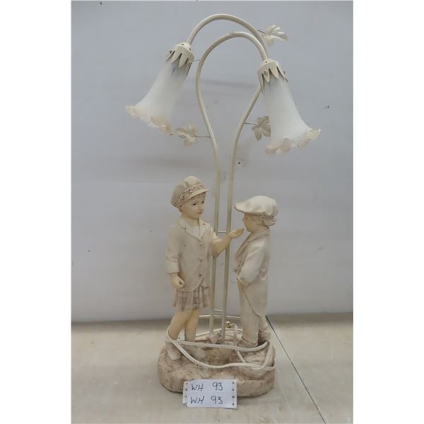 Vintage 30'' Boy and Girl Figurine Lamp