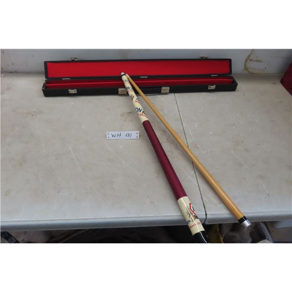 Molson's Beer 2 Piece Pool Cue With Case