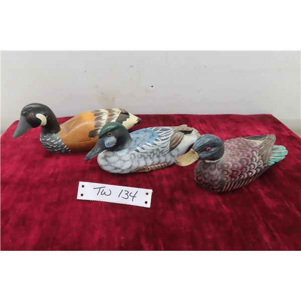3 Wood Ducks Largest 4 1/4x10x4