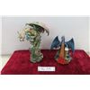 Image 1 : 2 Dragon Figurines with Orb 8'' High and with Gems and Orb 11'' High 